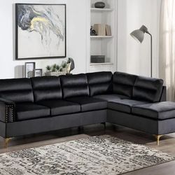 Black Velvet Sectional 💥 Sale