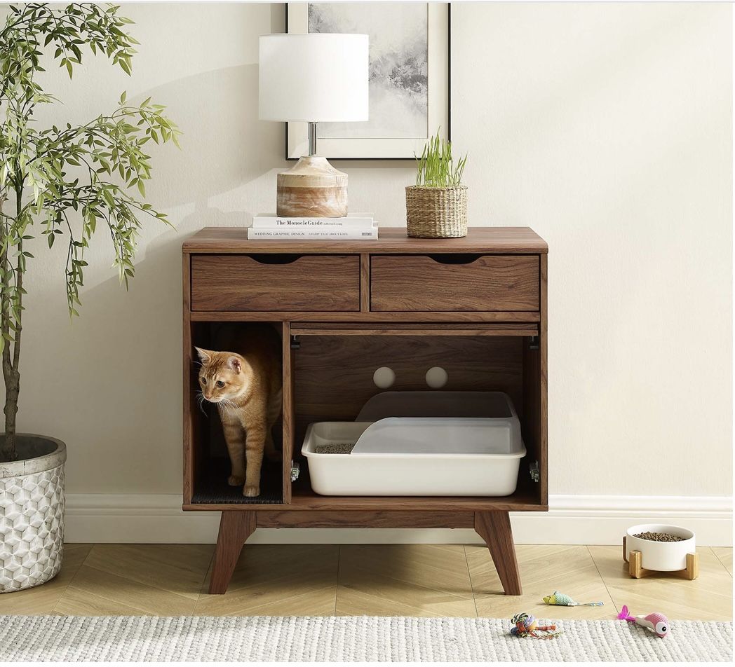 Render Cat Cabinet - Walnut