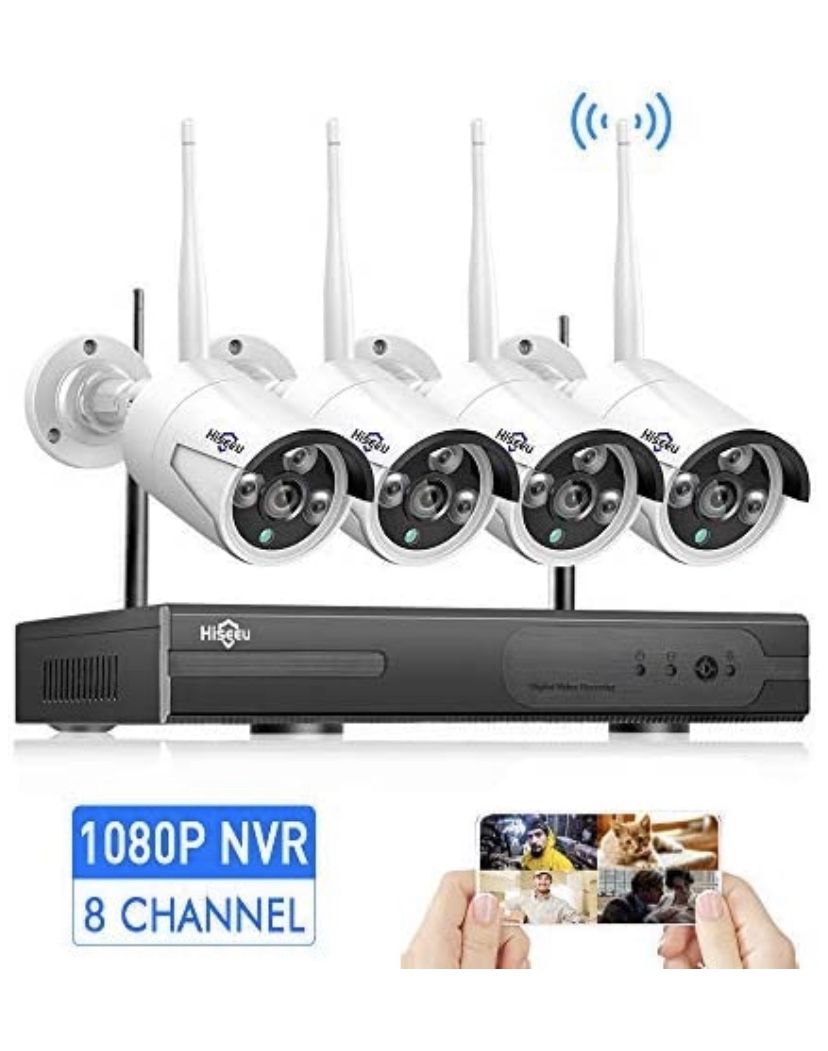 [8CH Expandable] Hiseeu Wireless Security Camera System with One-Way Audio,HD Video Security System