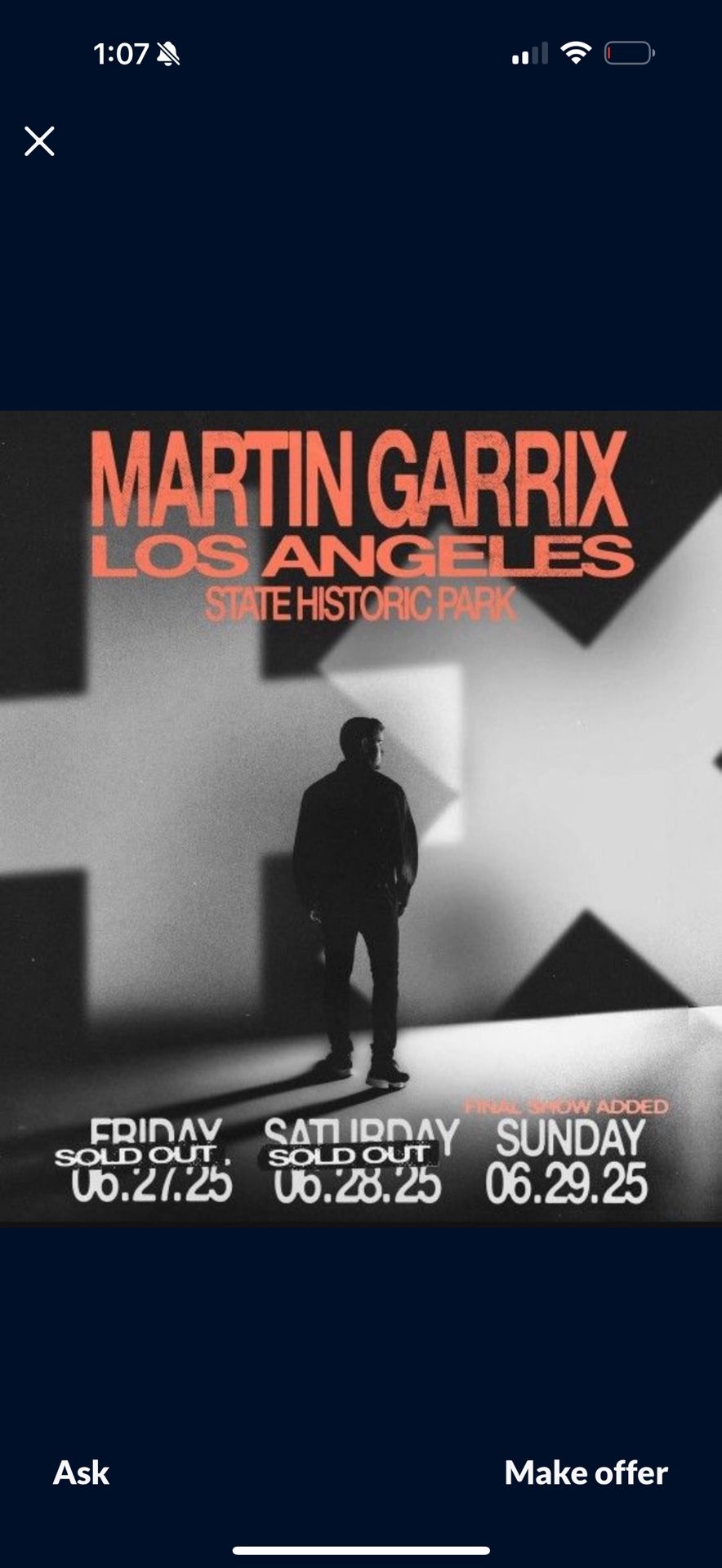 Martin Garrix LA Sunday Ticket 6/29/2025