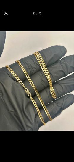 14k solid gold curb chain