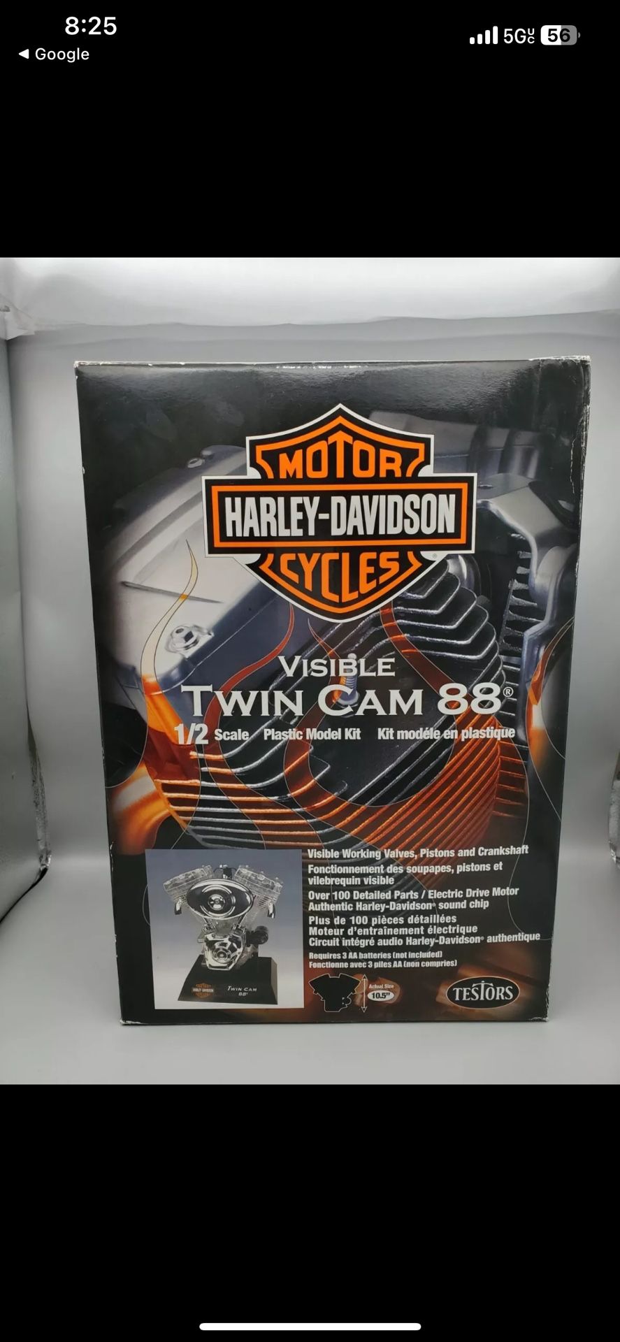 1/2 Testors Harley Davidson Visible Twin Cam 88 S/I 2006 Issue Base with Sound