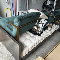 Metal Frame Green Sofa * 2