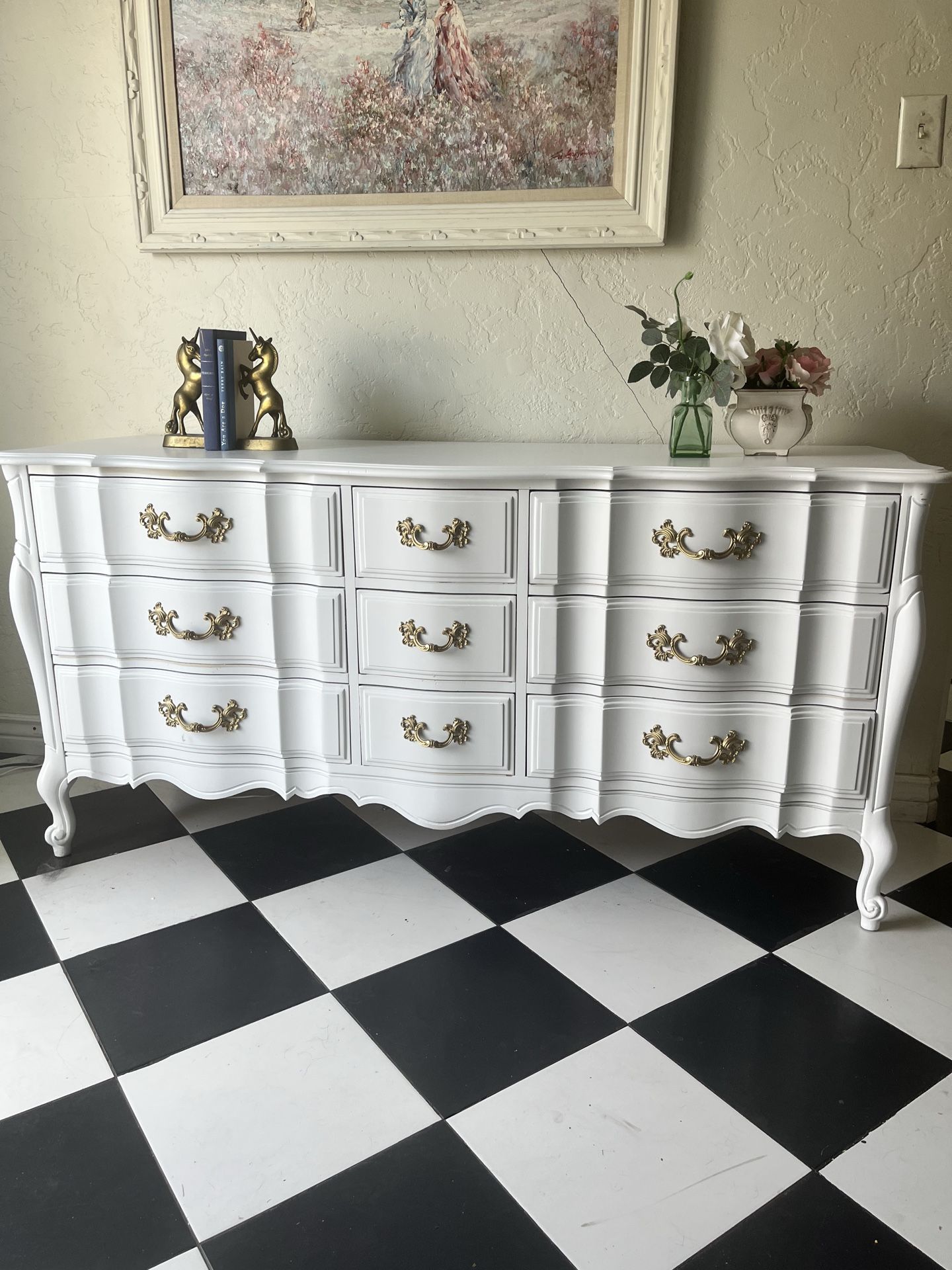 French provincial white dresser