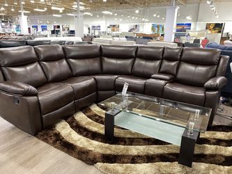 GORGEOUS BROWN LEATHER SECTIONAL LIVING ROOM SET SOFA ON SALE JUEGO DE SALA SECCIONAL EN VENTA AHORA !!!**** ENDS 12/5/25!!***