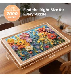 ALL4JIG 2000 Piece Rotating Puzzle Board with 4 Drawers and Cover,28.5"x40.16"Portable Wooden Jigsaw Puzzle Table for Adults,Lazy Susan Spinning Board