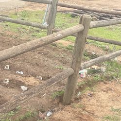 Wood 2-Rail Fence  Post