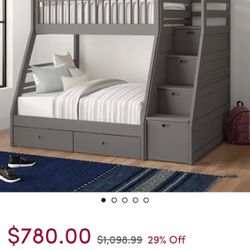 Bunk Bed White With Storage