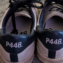 P448 Shoes, Unisex White Leather Tennis Shoes 