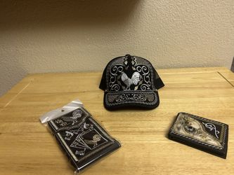 Combo De Gorra, Cartera Y Porta Celular De Gallos Y San Judas 