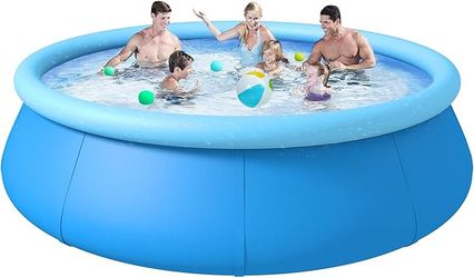 Inflatable Swimming Pool, Round Inflatable Pools Adult Above Ground, Blow up Pool, Top Ring Summer