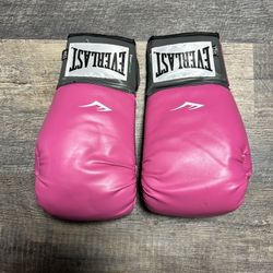 Everlast Boxing Gloves 12 oz (Pink/Black) – Good Condition