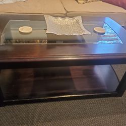 Glass And Wood Coffee Table $50