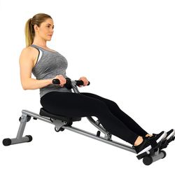 Sunny Health & Fitness Compact Adjustable Rowing Machine with 12 Levels of Complete Body Workout