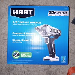 Hart 20v  3/8 In Impact Wrench Two Only