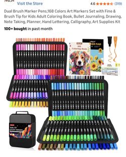 168 Colors Art Markers Set with Fine & Brush Tip for Kids