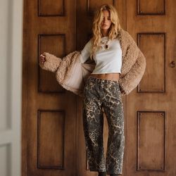 12th Tribe Leopard Barrel Jeans 26