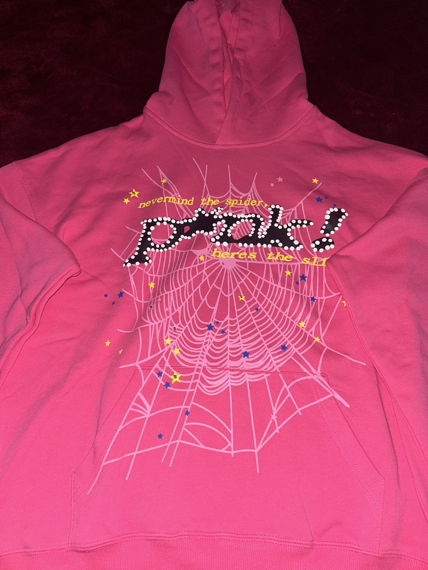 Pink Sp5der Hoodie Large