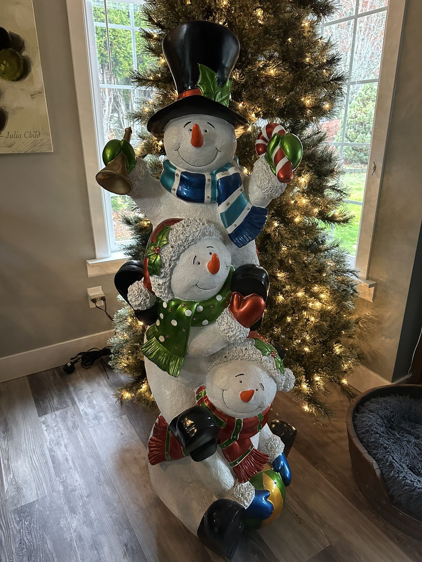 Christmas 5ft Resin Stack Of Snowmen