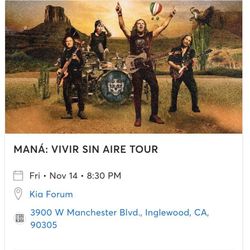 Two Tickets To See Mana Tonight