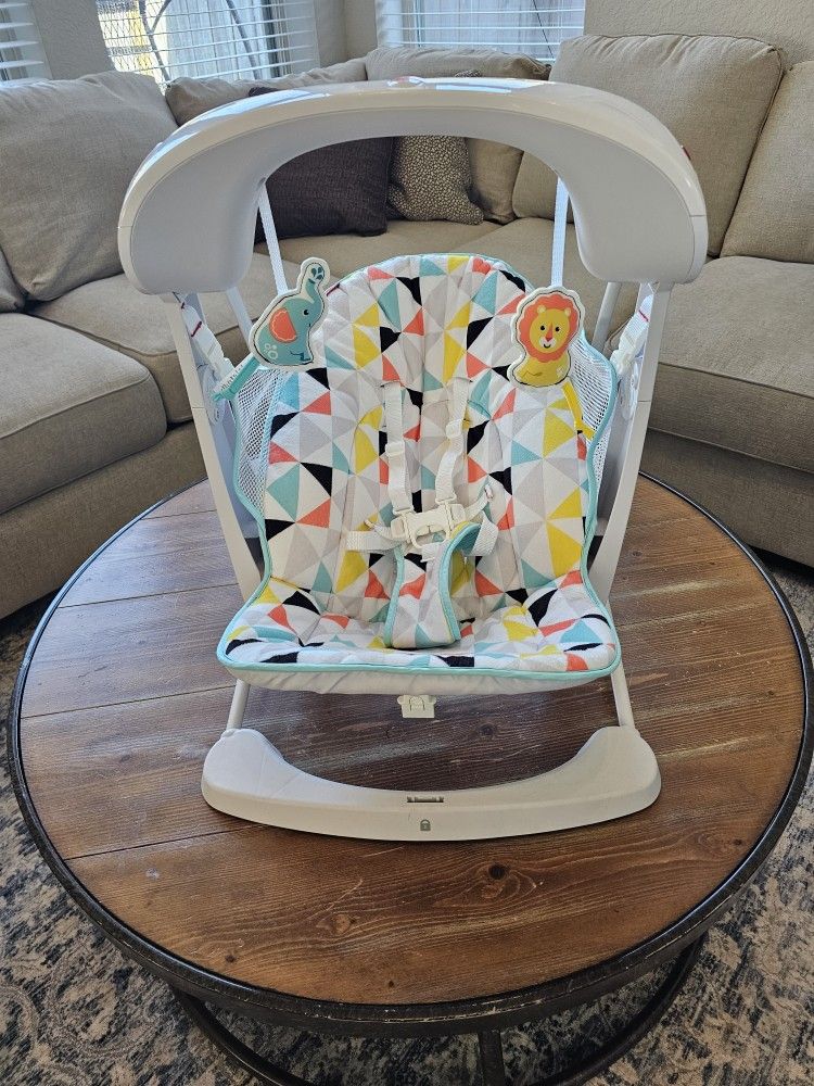 Fisher-Price Deluxe Take-Along Swing & Seat for Infants with Music and Vibrations