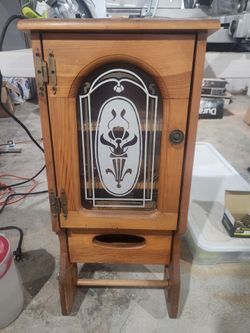 Vintage wooden bathroom cabinet