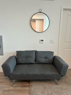 Modern Gray Convertible Futon Sofa Bed – Good Condition