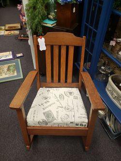Antique mission oak arts & craft rocking chair - rocker