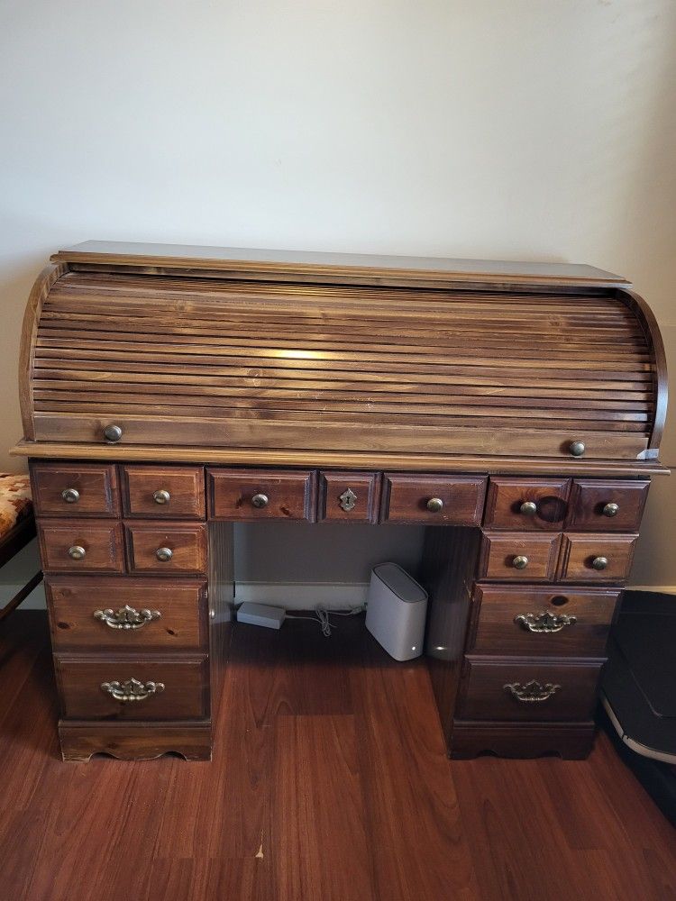 Oak Roll Top Desk