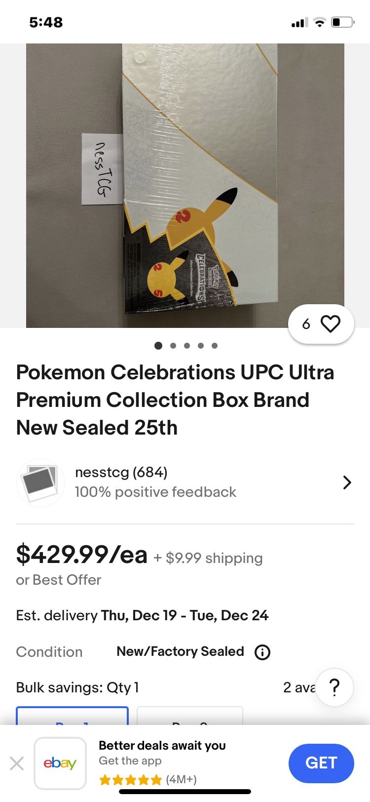 I Have This Exact Sealed Box. First $325 Takes It Mou By Down Town