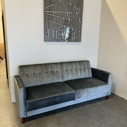 New In Box Gray Mode Century Modern Sofa Bed Couch