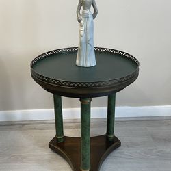 VTG Theodore Alexander Essential TA Collection Side Table Brass Heart Filigree 19” H x 16” D / OBO