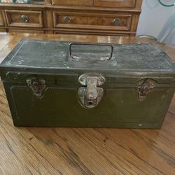 Vintage Mid Century Metal Tackle, Tool, or General Security Box by Hamilton Metal Products - Climax