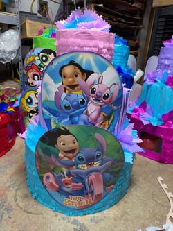 Lilo, stitch and angel three tier pinata with balls
