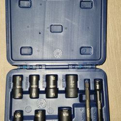 Vaco Impact Driver 9pc Flip Socket Set Metric And Standard 