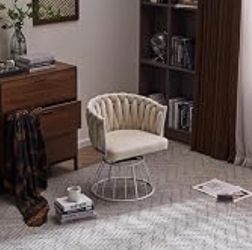 Cream Velvet Swivel Chair