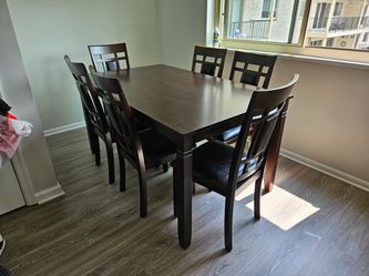 New in box espresso color 7pc dining table set special