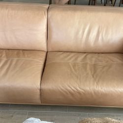 Beautiful Leather couch, Oversized Chair, Ottoman For Sale