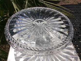 Lead Cut Crystal Footed Cake Plate