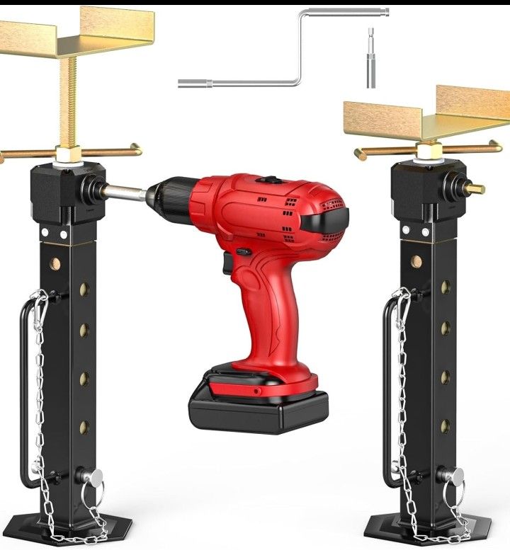 2 Pc Jack RV Slide Out Support 13"-26" Camper Slide Out Stabilizer(Electric Drill Not Included)