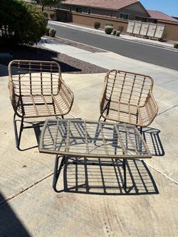 Three piece outdoor patio set