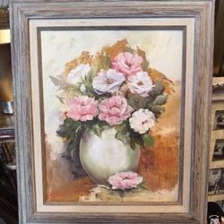 26 By 22 1978 Vintage Oil On Canvas Signed Still  Life 