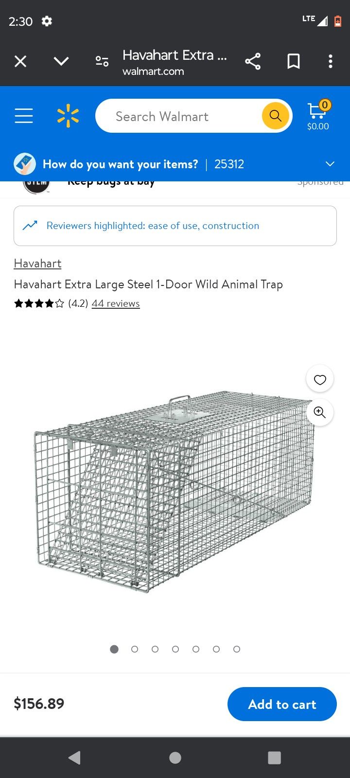 Brand New In The Box Steel Wild Animal Trap.