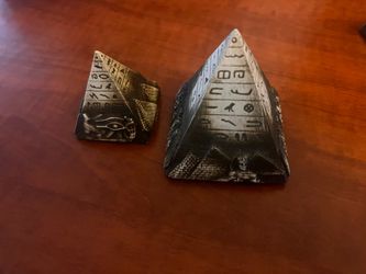 Egyptian Solid Stone Pyramid Set (2)– Pharaoh & King Tut Designs – From Egypt