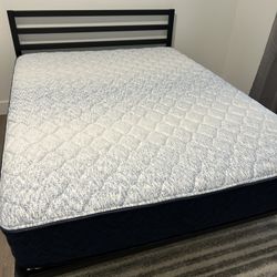 Queen Mattress With Steel Platform Bed-Brand New