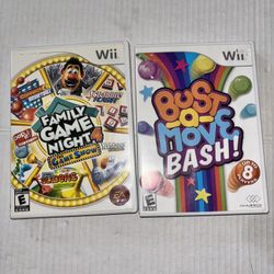 2 Nintendo Wii Games Bust A Move And Family Game Night 4