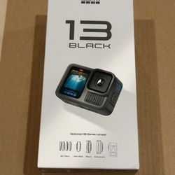 Brand new GoPro Hero 13 Black with an extra battery, memory card, and case