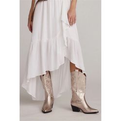 New Oasis Society Champagne Metallic Cowboy Boots 