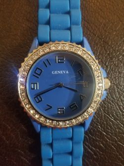 Women's Blue Geneva Watch