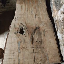 Spalted Maple Live Edge Slab, Milled And Dried